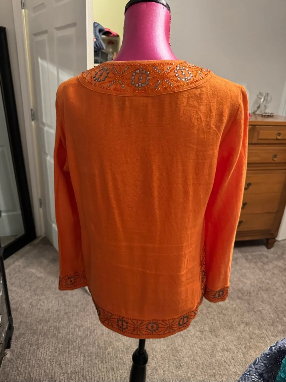 Tory Burch Orange Embellished Women’s Top